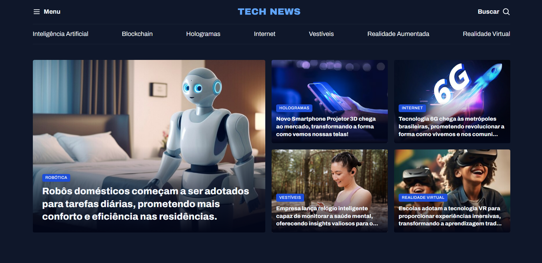 Landing Page Tech News