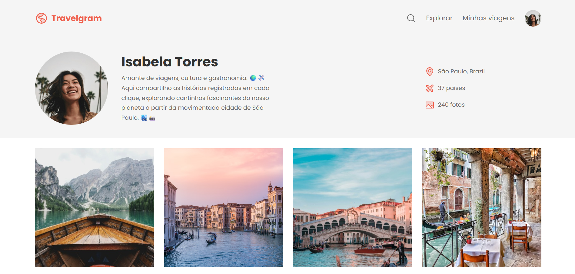 Landing Page Travelgram